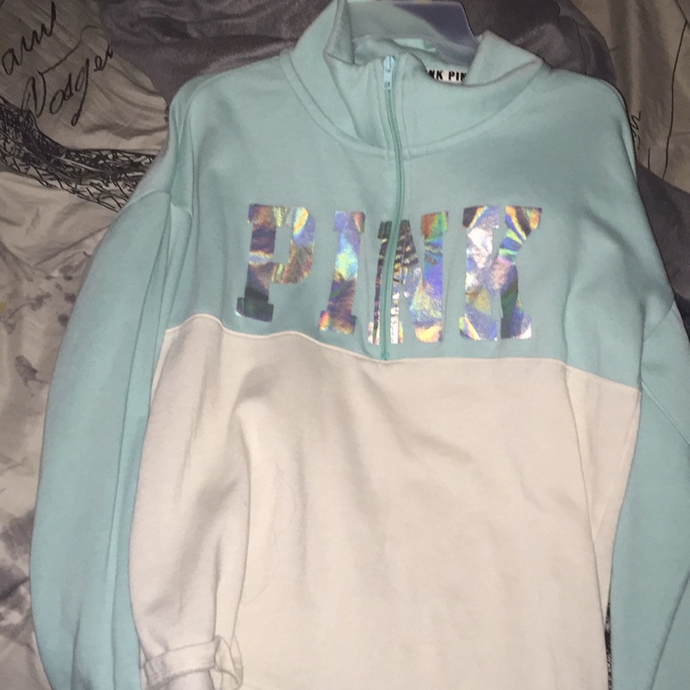Holographic vs pink half zip